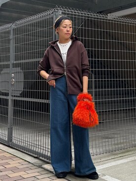 「SHIPS Colors（シップス カラーズ）のアイテム（ハンドバッグ）」を使った、飯田さん（レディース・163cm）の秋コーディネート