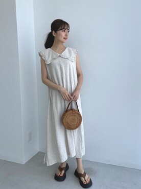 「Lamoa（ラモア）のアイテム」を使った、lamoaさん（レディース・160cm）の夏コーディネート