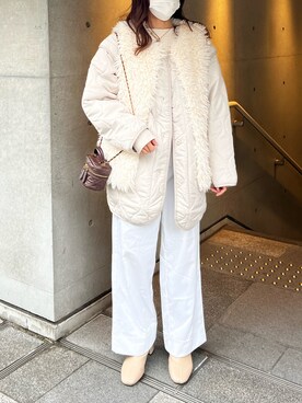 「#今日のコーデ」｜「アイテム（ノーカラージャケット）」を使った、lamoaさん（レディース・160cm）の春コーディネート