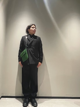 「ARMANI EXCHANGE（アルマーニエクスチェンジ）の【A|X アルマーニ エクスチェンジ】NL ストラス シャツ/SLIM（シャツ/ブラウス）」を使った、ゆーきさん（メンズ・170cm）の秋コーディネート