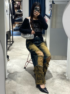 「SPIRALGIRL（スパイラルガール）のアイテム（トップス）」を使った、momokaさん（レディース・155cm）の秋コーディネート