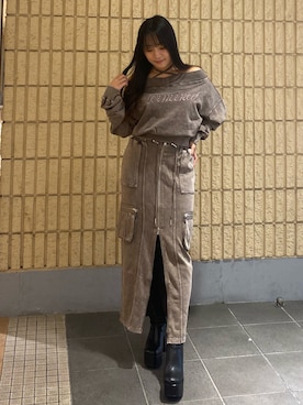 「SPIRALGIRL（スパイラルガール）のアイテム（トップス）」を使った、momokaさん（レディース・155cm）の秋コーディネート