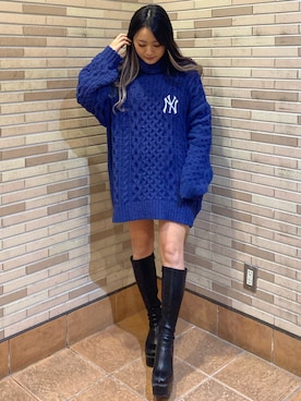 「レザーブーツ」｜momokaさん（レディース・155cm）の冬コーディネート