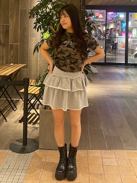 「アイテム（Tシャツ/カットソー、その他）」を使った、momokaさん（レディース・155cm）の夏コーディネート