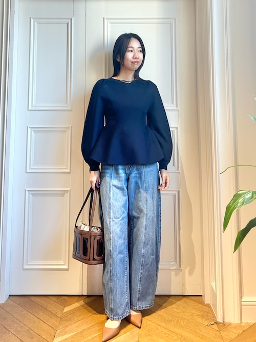 allureville ニット セーター バックレースアッププルオーバー