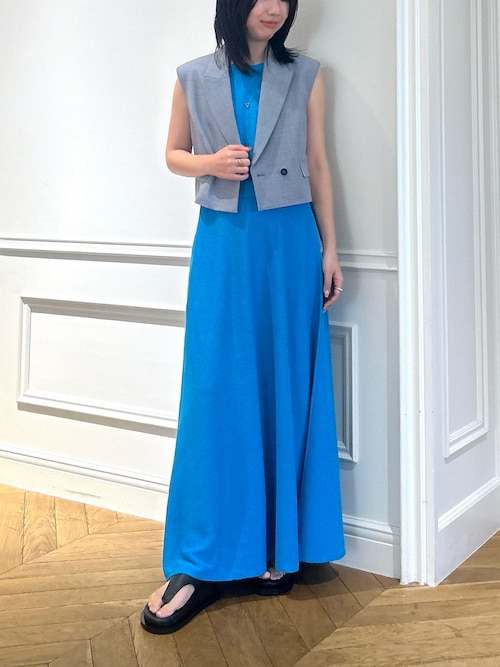 新品 ジョセフアブード 微ストレッチ ペイズリー総柄裏地 ベスト ジレ Lサイズ She's Closet ベスト ジレ 2WAYショート丈深Vネック花柄刺繍