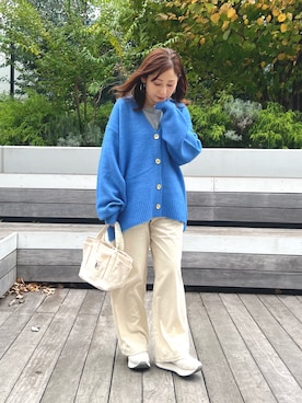 「アイテム（Tシャツ/カットソー）」を使った、Uchino.150cmさん（レディース・150cm）の秋コーディネート