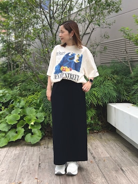 「FRUIT OF THE LOOM（フルーツオブザルーム）のアイテム」を使った、Uchino.150cmさん（レディース・150cm）の夏コーディネート