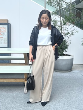 「オンオフ兼用」｜「アイテム（トップス）」を使った、Uchino.150cmさん（レディース・150cm）の秋コーディネート