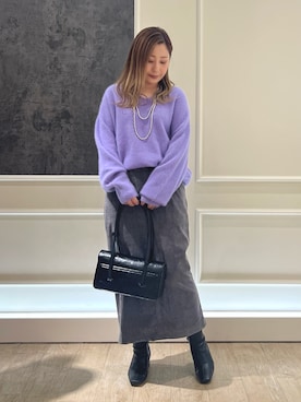 「冬服コーデ」｜「アイテム（アクセサリー）」を使った、Uchino.150cmさん（レディース・150cm）の冬コーディネート