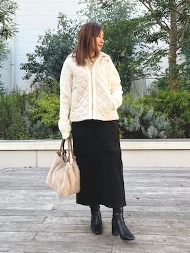 「オフィススタイル」｜「アイテム（ブルゾン）」を使った、Uchino.150cmさん（レディース・150cm）の秋コーディネート