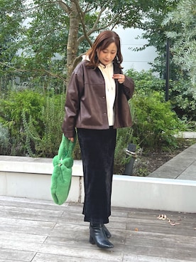 「アイテム（ブルゾン）」を使った、Uchino.150cmさん（レディース・150cm）の秋コーディネート