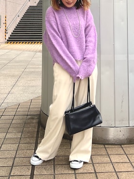 「#秋コーデ」｜「アイテム（スラックス）」を使った、Uchino.150cmさん（レディース・150cm）の秋コーディネート