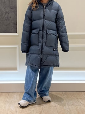 「低身長ファッション」｜「アイテム（ジャケット/アウター）」を使った、Uchino.150cmさん（レディース・150cm）の冬コーディネート