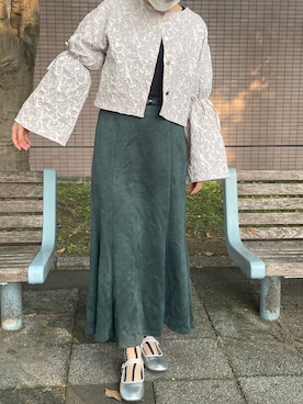 「スウェードスカート」｜__.umbu.さん（レディース・158cm）の秋コーディネート