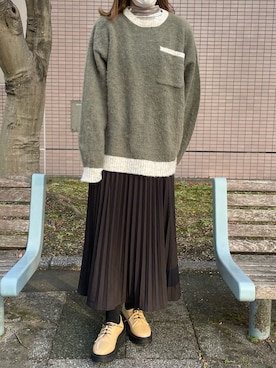「もけもけ」｜__.umbu.さん（レディース・158cm）の冬コーディネート
