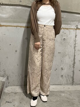 「花柄パンツ」｜__.umbu.さん（レディース・158cm）の春コーディネート