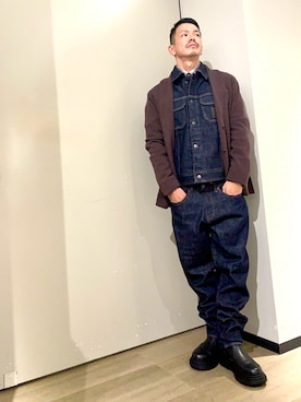 「アイテム（デニムジャケット）」を使った、TOI-Tさん（メンズ・170cm）の秋コーディネート