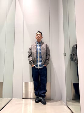「ARMANI EXCHANGE（アルマーニエクスチェンジ）のアイテム（シャツ/ブラウス）」を使った、TOI-Tさん（メンズ・170cm）の秋コーディネート