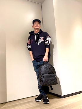 「アイテム（キャップ）」を使った、TOI-Tさん（メンズ・170cm）の秋コーディネート