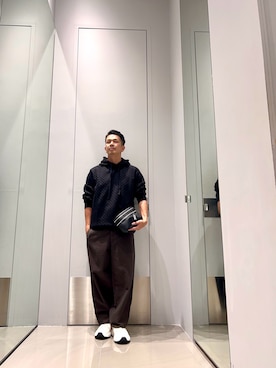 「ARMANI EXCHANGE（アルマーニエクスチェンジ）のアイテム（ボディバッグ/ウエストポーチ）」を使った、TOI-Tさん（メンズ・170cm）の秋コーディネート