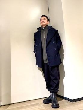 「アイテム（ピーコート）」を使った、TOI-Tさん（メンズ・170cm）の秋コーディネート