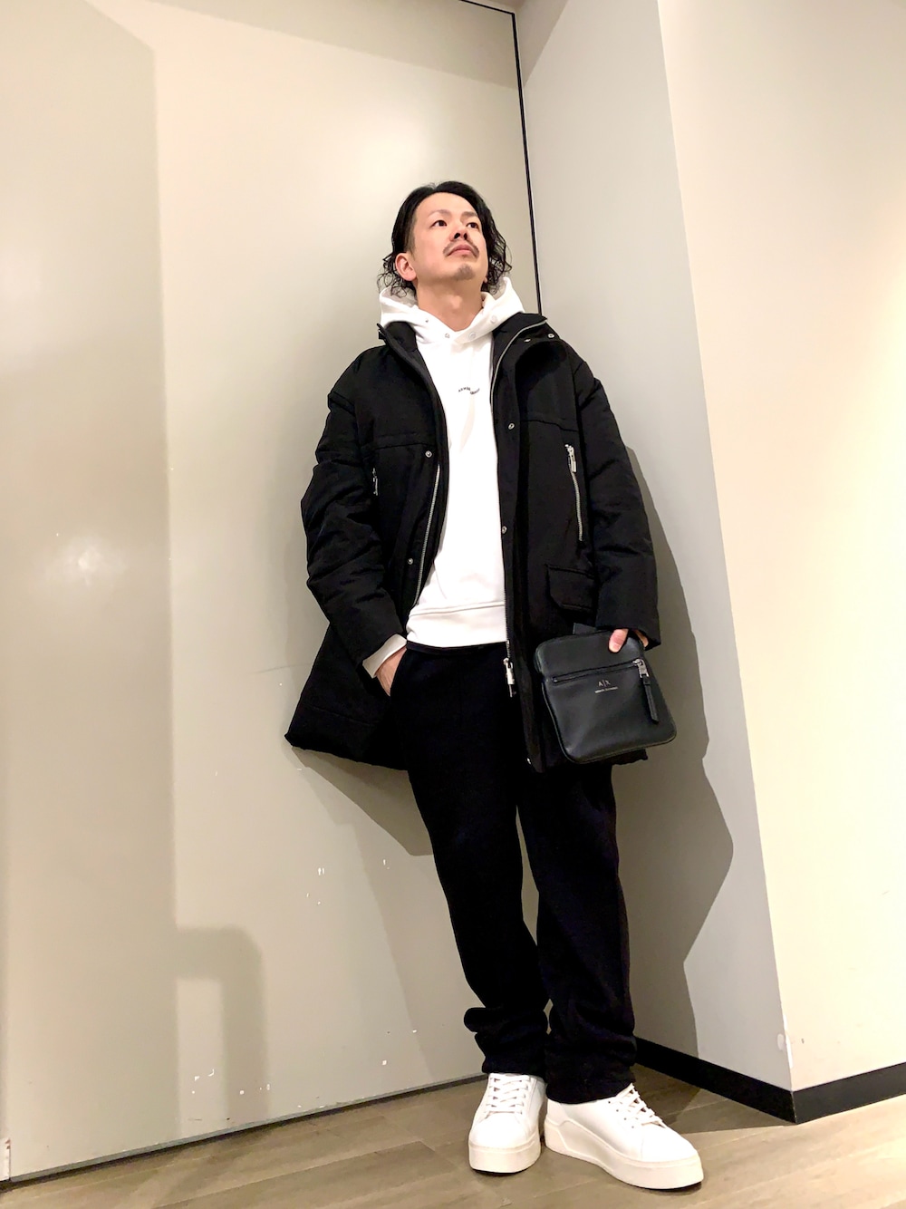 Armani Exchange ブラック モッズコート ARMANI EXCHANGEのモッズコート（ブラック系）を使った人気