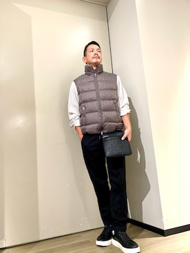 「アイテム（ダウンベスト）」を使った、TOI-Tさん（メンズ・170cm）の夏コーディネート