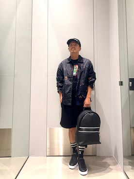 「アイテム（ナイロンジャケット）」を使った、TOI-Tさん（メンズ・170cm）の夏コーディネート