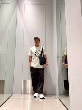 「ARMANI EXCHANGE（アルマーニエクスチェンジ）のアイテム（キャップ）」を使った、TOI-Tさん（メンズ・170cm）の秋コーディネート