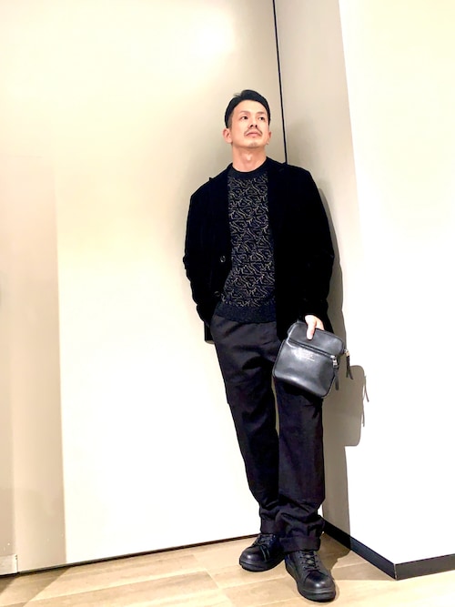 A|X アルマーニ エクスチェンジ】オールオーバージャカードロゴ ニット