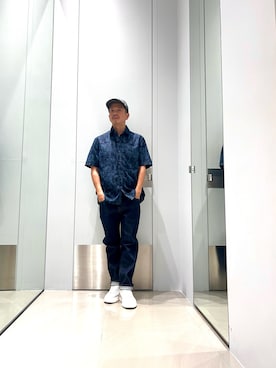 「ARMANI EXCHANGE（アルマーニエクスチェンジ）のアイテム（キャップ）」を使った、TOI-Tさん（メンズ・170cm）の秋コーディネート