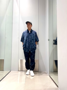 「ARMANI EXCHANGE（アルマーニエクスチェンジ）のアイテム（キャップ）」を使った、TOI-Tさん（メンズ・170cm）の夏コーディネート