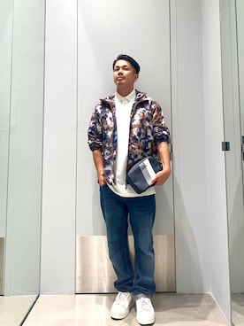 「アイテム（ナイロンジャケット）」を使った、TOI-Tさん（メンズ・170cm）の夏コーディネート