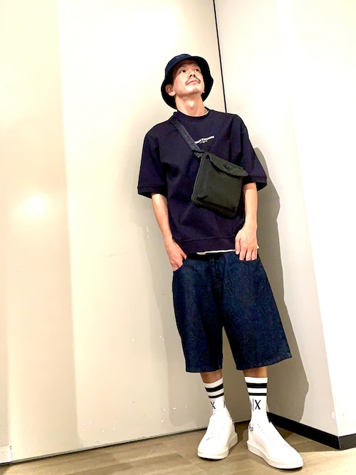 新品 A|X アルマーニエクスチェンジ 切替ドロップショルダー半袖 Tシャツ L オンラインストア限定】 ARMANI EXCHANGE アルマーニ