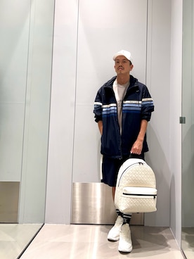 「アイテム（ナイロンジャケット）」を使った、TOI-Tさん（メンズ・170cm）の夏コーディネート