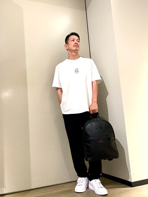 EMPORIO ARMANI* アルマーニ ロゴ スニーカー ローカット 送関込 A|X アルマーニ エクスチェンジ】ロゴ レースアップスニーカー