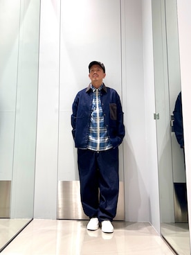 「ARMANI EXCHANGE（アルマーニエクスチェンジ）のアイテム（キャップ）」を使った、TOI-Tさん（メンズ・170cm）の夏コーディネート