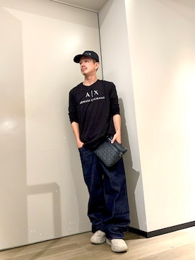 「ARMANI EXCHANGE（アルマーニエクスチェンジ）のアイテム」を使った、TOI-Tさん（メンズ・170cm）の夏コーディネート