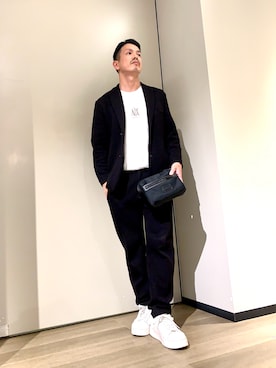 「アイテム（スラックス）」を使った、TOI-Tさん（メンズ・170cm）の秋コーディネート