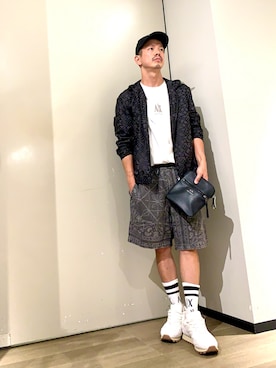 「ARMANI EXCHANGE（アルマーニエクスチェンジ）のアイテム」を使った、TOI-Tさん（メンズ・170cm）の夏コーディネート