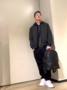 「アイテム（ブルゾン、グレー系）」を使った、TOI-Tさん（メンズ・170cm）の秋コーディネート