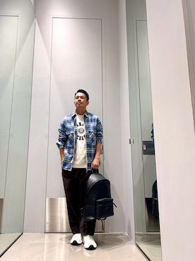 「ARMANI EXCHANGE（アルマーニエクスチェンジ）のアイテム（シャツ/ブラウス）」を使った、TOI-Tさん（メンズ・170cm）の秋コーディネート