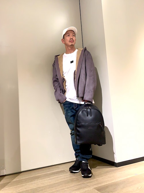 アルマーニ　フェイクムートンブルゾン36 A|X アルマーニ エクスチェンジ】CL フェイクムートンフーデッド