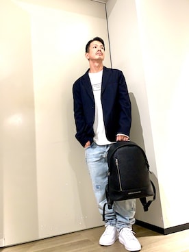 「ARMANI EXCHANGE（アルマーニエクスチェンジ）のアイテム」を使った、TOI-Tさん（メンズ・170cm）の夏コーディネート