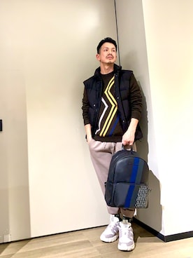 「アイテム（スウェットパンツ）」を使った、TOI-Tさん（メンズ・170cm）の冬コーディネート