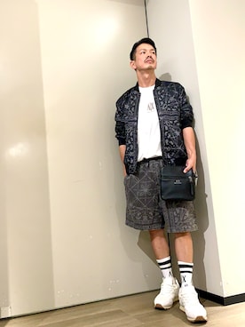「ARMANI EXCHANGE（アルマーニエクスチェンジ）のアイテム」を使った、TOI-Tさん（メンズ・170cm）の夏コーディネート