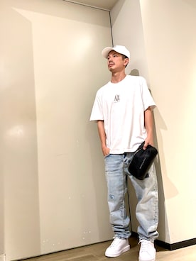 「ARMANI EXCHANGE（アルマーニエクスチェンジ）のアイテム」を使った、TOI-Tさん（メンズ・170cm）の夏コーディネート