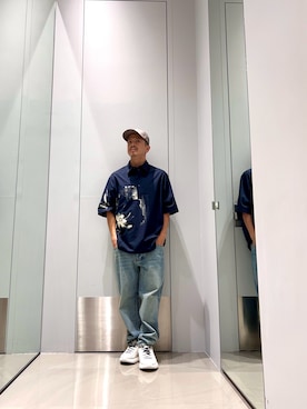 「ARMANI EXCHANGE（アルマーニエクスチェンジ）のアイテム（シャツ/ブラウス）」を使った、TOI-Tさん（メンズ・170cm）の秋コーディネート