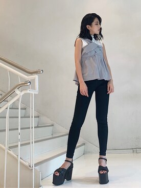 永田悠莉さん(レディース・160cm)の夏コーディネート